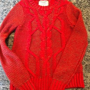 Women’s XS Abercrombie red cable knit sweater